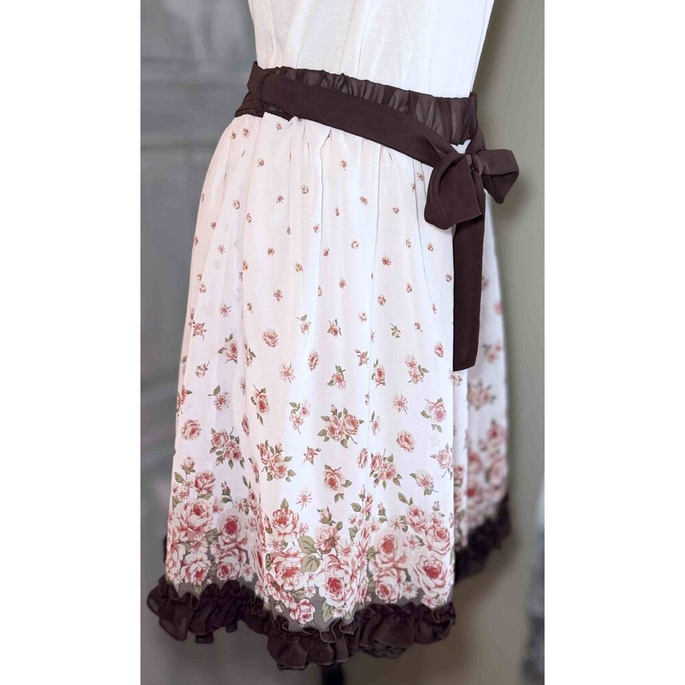 Axes Femme Floral Rose Frill Ruffle Ribbon Tie Skirt J Fashion Himekaji Coquette - Picture 12 of 13